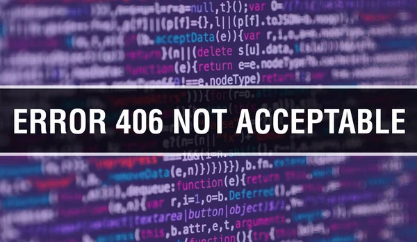 Error 406 Not Acceptable with Abstract Technology Binary code B — стоковое фото